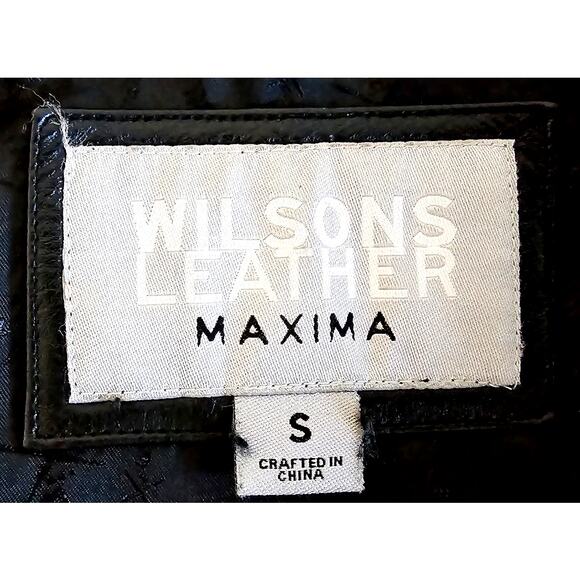 Vintage WILSONS Black Full Grain Leather Jacket Fitted Zipper Lined Women's S - Picture 6 of 7